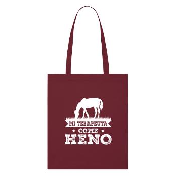 Mon thérapeute mange du foin - Tote bag bio Stanley/Stella - bordeaux - Devant