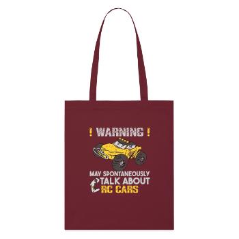 Attention! Pourrait parler spontanément des voitures RC - Tote bag bio Stanley/Stella - bordeaux - Devant