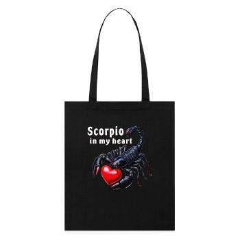Scorpio in my heart - Stanley/Stella Bio-Stoffbeutel - Schwarz - Vorne