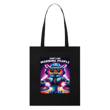 LES HIBOUX N’AIMENT PAS LES GENS DU MATIN - Tote bag bio Stanley/Stella - noir - Devant