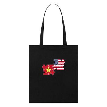 Vietnam USA Drapeau Américain Vietnamien - Tote bag bio Stanley/Stella - noir - Devant