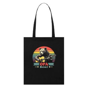 Grandpa Bear Grandpa Bear Grandpa Birthday Bear Fans Bear - Stanley/Stella Organic Tote Bag - black - Front