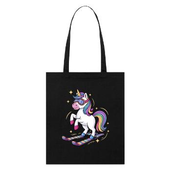 Licorne sur le cadeau de ski alpin alpin hiver - Tote bag bio Stanley/Stella - noir - Devant