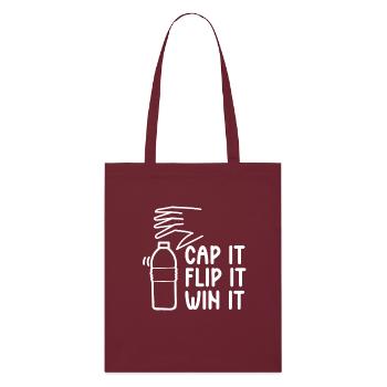 Cap It Flip It Win It - Fun for - Stanley/Stella Organic Tote Bag - burgundy - Front