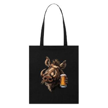 Warzenschwein Bier - Stanley/Stella Bio-Stoffbeutel - Schwarz - Vorne