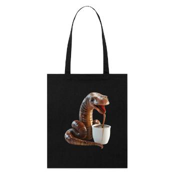 Wurm Kaffee - Stanley/Stella Bio-Stoffbeutel - Schwarz - Vorne