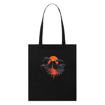 Volcanic landscape with dramatic sunset - Stanley/Stella Organic Tote Bag - black - Front