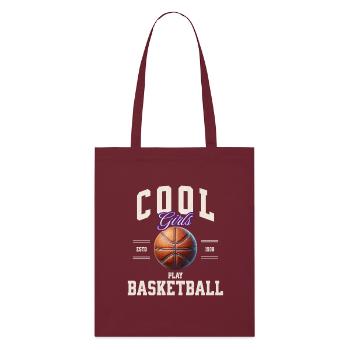 Basketball Women Girls - Stanley/Stella Organic Tote Bag - burgundy - Front