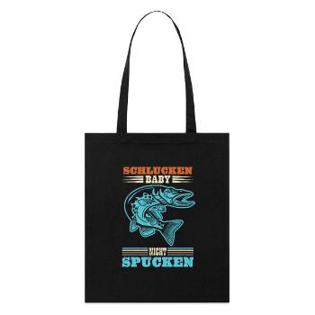 Hecht Angler SCHLUCKEN BABY NICHT SPUCKEN Lustiges - Stanley/Stella Bio-Stoffbeutel - Schwarz - Vorne