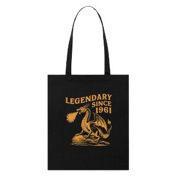Legendary Since 1961 Birthday Dragon Fantasy - Stanley/Stella Organic Tote Bag - black - Front