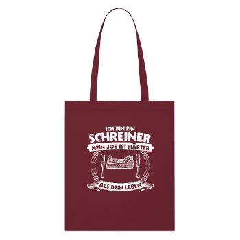 Carpenter, Carpenter, Carpenter - Stanley/Stella Organic Tote Bag - burgundy - Front