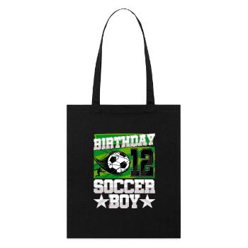 12th birthday Boy Soccer 12 Years Old Gifts - Stanley/Stella Bio-Stoffbeutel - Schwarz - Vorne