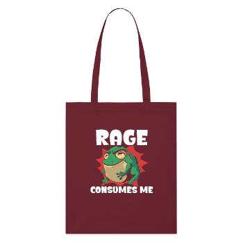 Rage Consumes Me Frog Humor Cartoon - Stanley/Stella Organic Tote Bag - burgundy - Front
