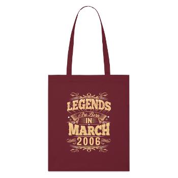 March 2006 Birthday Legend - Stanley/Stella Organic Tote Bag - burgundy - Front