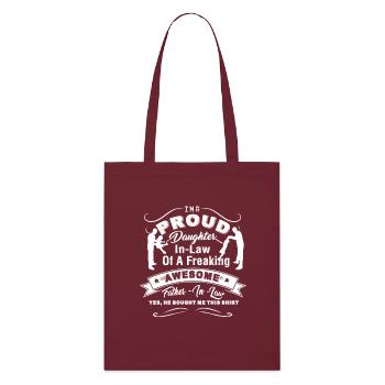 Father's Day Proud Daughter In law - Stanley/Stella Organic Tote Bag - burgundy - Front