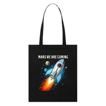 FUSÉE MARS NOUS ARRIVONS - Tote bag bio Stanley/Stella - noir - Devant