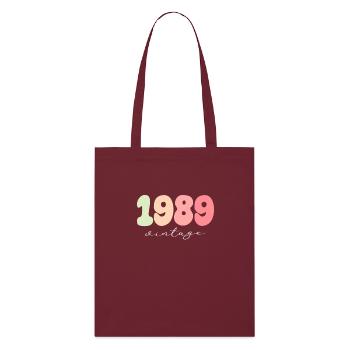 Year of birth 1989 - Stanley/Stella Organic Tote Bag - burgundy - Front
