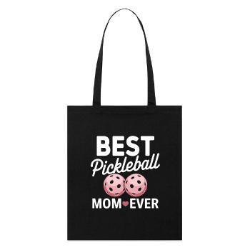 Pickleball Saying Mom Funny Pickleball Gift - Stanley/Stella Organic Tote Bag - black - Front