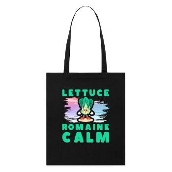 Salat Romaine Calm – Lustiger Salat - Stanley/Stella Bio-Stoffbeutel - Schwarz - Vorne