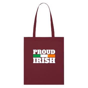 Proud Irish Irland Irische Flagge Stolzer Ire - Stanley/Stella Bio-Stoffbeutel - Burgunderrot - Vorne
