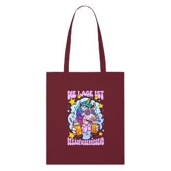 Die Lage Ist Besäufniserregend - Stanley/Stella Organic Tote Bag - burgundy - Front