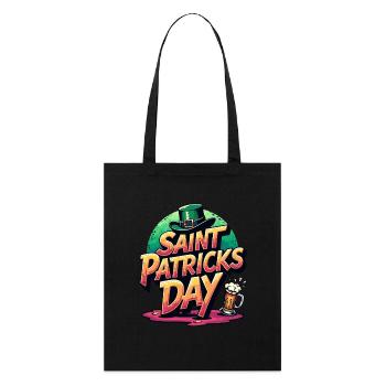 Saint Patrick`s Day Beer - Stanley/Stella Bio-Stoffbeutel - Schwarz - Vorne