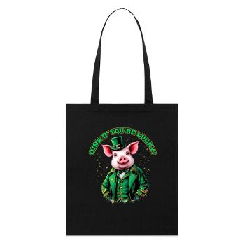 Oink, du hast Glück - Stanley/Stella Bio-Stoffbeutel - Schwarz - Vorne