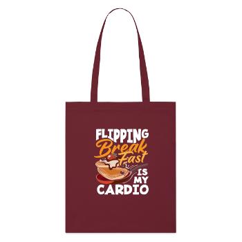 Le petit-déjeuner est mon cardio - Tote bag bio Stanley/Stella - bordeaux - Devant