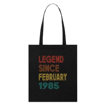 Legend Since February 1985 Men Women Vintage 1985 - Stanley/Stella Organic Tote Bag - black - Front