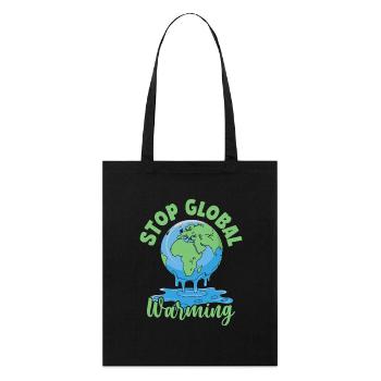 Stop Global Warming - Stanley/Stella Organic Tote Bag - black - Front