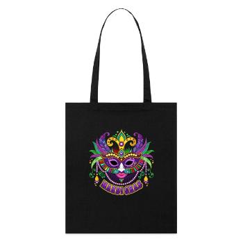 Mardi Gras - Karneval - Maske - Geschenk - Stanley/Stella Bio-Stoffbeutel - Schwarz - Vorne