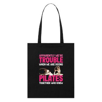 Pilates Ensemble, nous sommes un problème - Tote bag bio Stanley/Stella - noir - Devant
