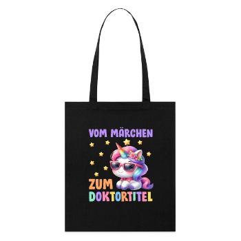 Dissertation VOM MÄRCHEN ZUM DOKTORTITEL Lustig - Stanley/Stella Bio-Stoffbeutel - Schwarz - Vorne