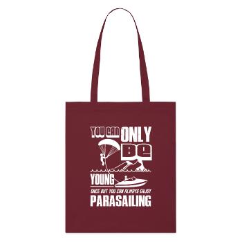 You Can Always Enjoy Parasailing - Stanley/Stella Organic Tote Bag - burgundy - Front