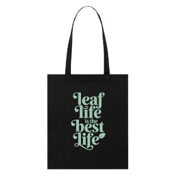 Blatt Leben Ist Das Beste Leben - Vegan - Stanley/Stella Bio-Stoffbeutel - Schwarz - Vorne