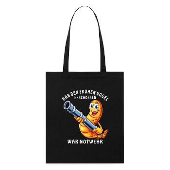 SHOT THE EARLY BIRD SELF-DEFENSE - Stanley/Stella Organic Tote Bag - black - Front