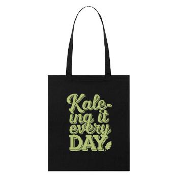 Kale-ing It Every Day - Vegan Vegetarier Design - Stanley/Stella Bio-Stoffbeutel - Schwarz - Vorne
