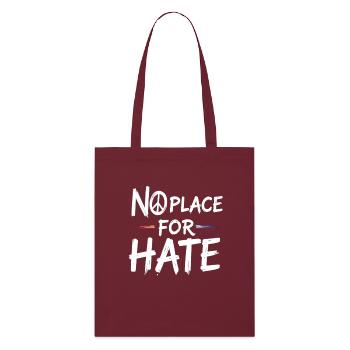 No Place for Hate Friedensbotschaft gegen Hass - Stanley/Stella Bio-Stoffbeutel - Burgunderrot - Vorne