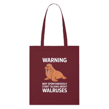 Walross - Stanley/Stella Bio-Stoffbeutel - Burgunderrot - Vorne