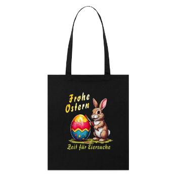 OSTERHASE Frohe Ostern Eiersuche - Stanley/Stella Bio-Stoffbeutel - Schwarz - Vorne