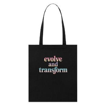 Evolve And Transform Inspirierende Spiritualität - Stanley/Stella Bio-Stoffbeutel - Schwarz - Vorne