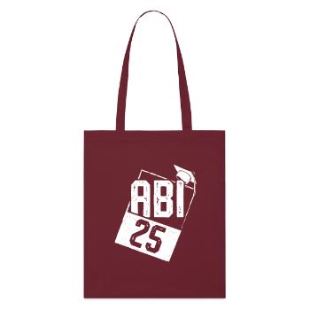 ABITUR 2025 ABI Geschafft Abiturient Lustiges - Stanley/Stella Bio-Stoffbeutel - Burgunderrot - Vorne