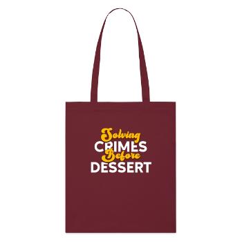 Murder Mystery Dinner Fun Night - Stanley/Stella Organic Tote Bag - burgundy - Front