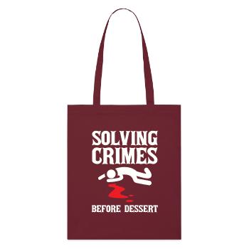Murder Mystery Dinner Fun Night - Stanley/Stella Organic Tote Bag - burgundy - Front