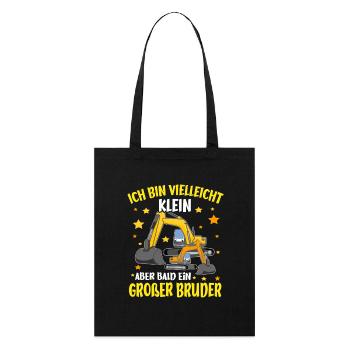 Ich bin bald ein Großer Bruder Bagger - Stanley/Stella Bio-Stoffbeutel - Schwarz - Vorne