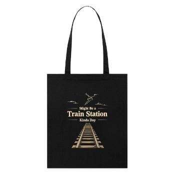 Trajet en train - aventure en locomotive - Tote bag bio Stanley/Stella - noir - Devant