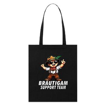 BRÄUTIGAM SUPPORT TEAM - Stanley/Stella Bio-Stoffbeutel - Schwarz - Vorne