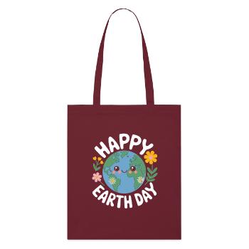 Earth Day - Stanley/Stella Organic Tote Bag - burgundy - Front