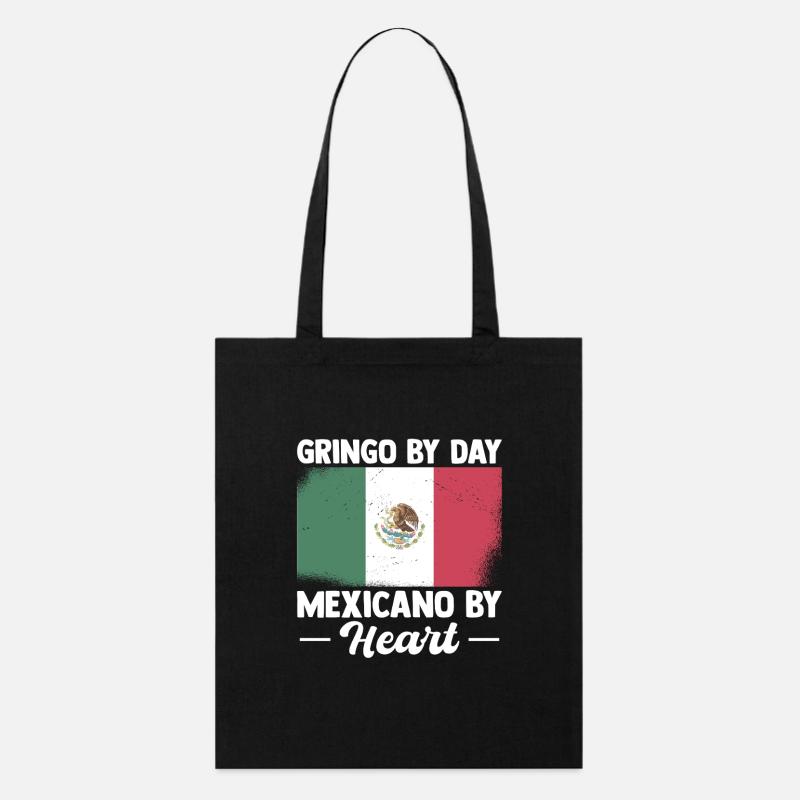 Mexikaner Geschenk Gringo By Day Mexicano Heart - Stanley/Stella Bio-Stoffbeutel - Schwarz