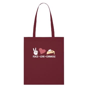 Paix Chers joueurs de Cornhole - Tote bag bio Stanley/Stella - bordeaux - Devant